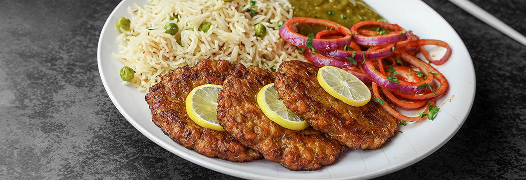 Chapli Kabab Rice Platter