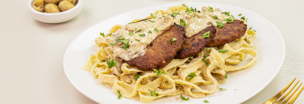 Chapli Kabab with Fettuccine Pasta