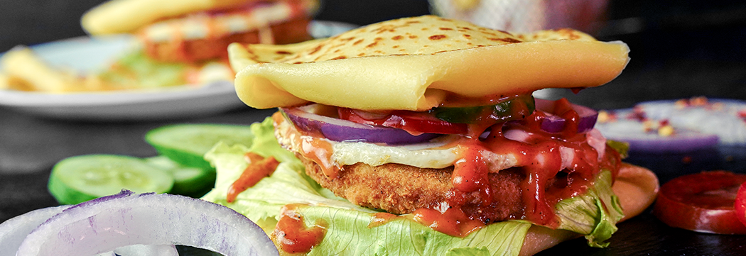 Chicken Patties Crepe Burger