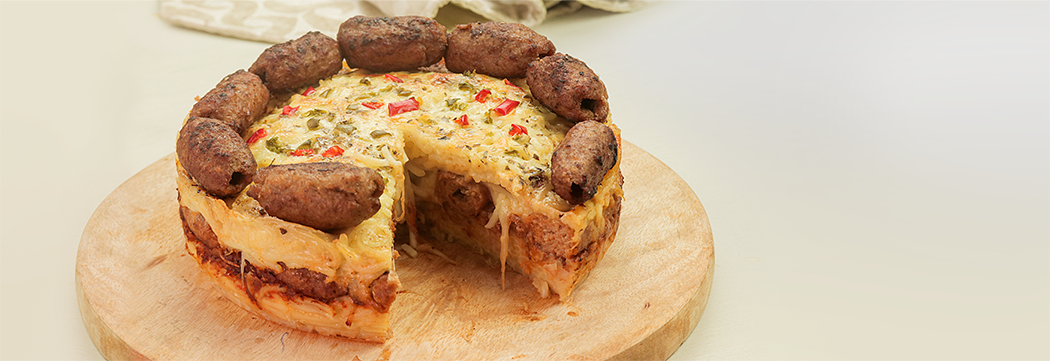 Kafta Kabab Spaghetti Cake