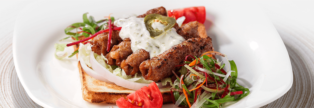 Seekh Kabab Open Faced Sandwich